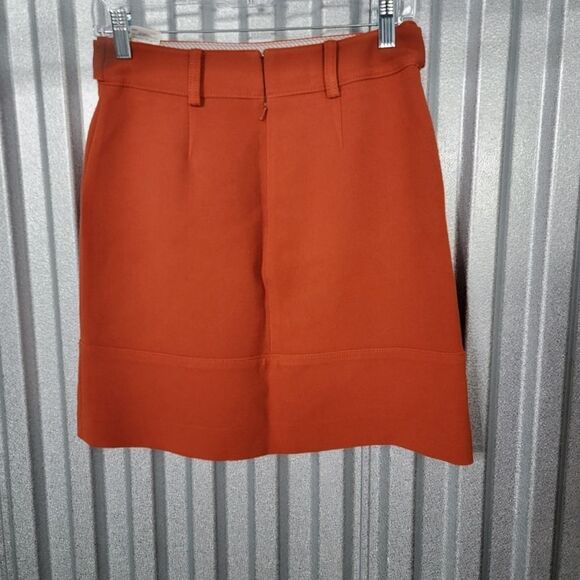 Brooks Brothers Women Mini Skirt Orange Pockets Logo Buttons Size 2 - Picture 6 of 16